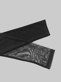 Long Sleeves Skinny Asymmetric Solid Color Split-Joint High Neck T-Shirts Tops