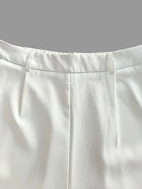 High Waisted Straight Leg Pleated Solid Color Split-Joint Pants Trousers