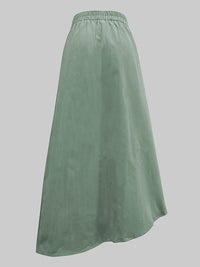 Asymmetric Pockets Split-Joint A-Line Loose Skirts Bottoms