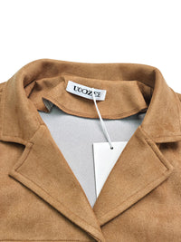 Long Sleeves Loose Buttoned Solid Color Split-Joint Notched Collar Blazer Outerwear