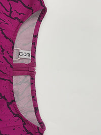 Flared Sleeves Half Sleeves Asymmetric Layered Pleated Printed Ruffle Trim Round-Neck Maxi Dresses