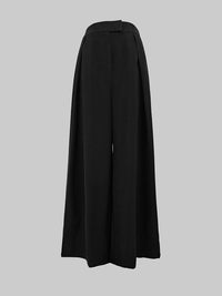 Pleated Solid Color High Waisted Loose Pants