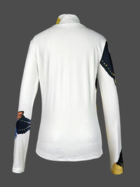 Flower Print Long Sleeves Skinny High Neck T-Shirts Tops