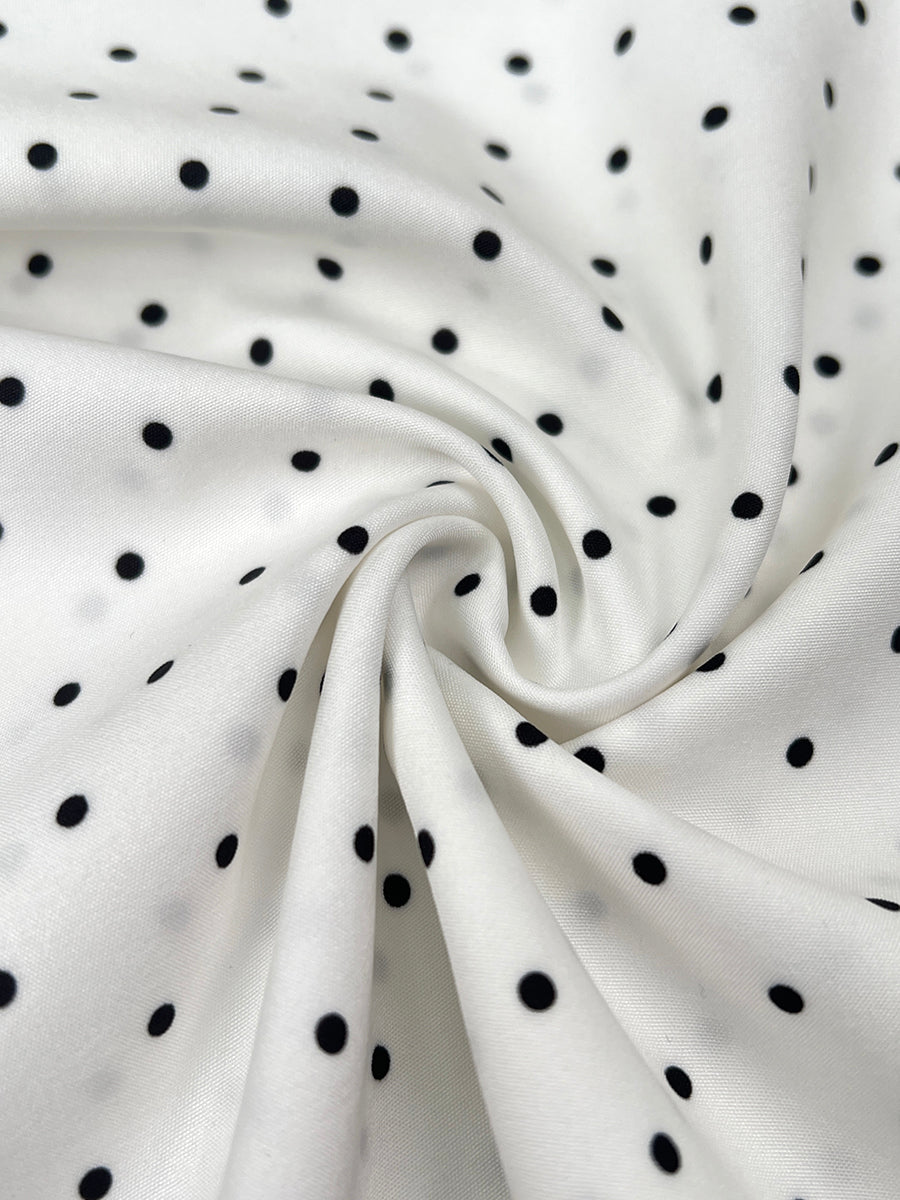 False Two Sleeveless Contrast Color Polka Dot See-Through Spaghetti-Neck Midi Dresses Slip Dress