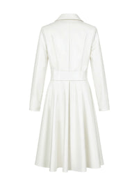 Long Sleeves Skinny Soft Zipper Lapel Midi Dresses