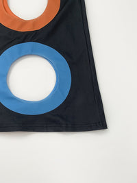 Colorful Contrast Color Hollow A-Line High Waisted V-Neck Maxi Dresses