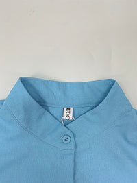 Loose Short Sleeves Solid Color Mock Neck Blouses&Shirts Tops