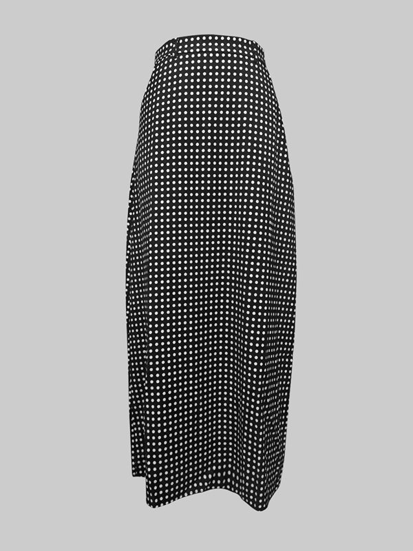H-Line Loose Polka-Dot Split-Joint Skirts