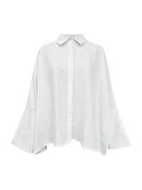 Long Sleeves Loose Solid Color Lapel Collar Blouses&Shirts Tops
