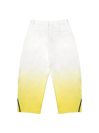Wide Leg Gradient Pockets Zipper Pants Trousers