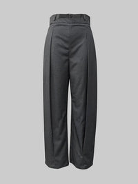 Column No Belt Solid Color Casual Pants Bottoms Trousers