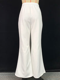 High Waisted Loose Solid Color Pants Trousers