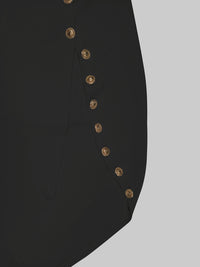 Solid Color Split-Side Loose Sleeveless Shawl Collar Maxi Dresses