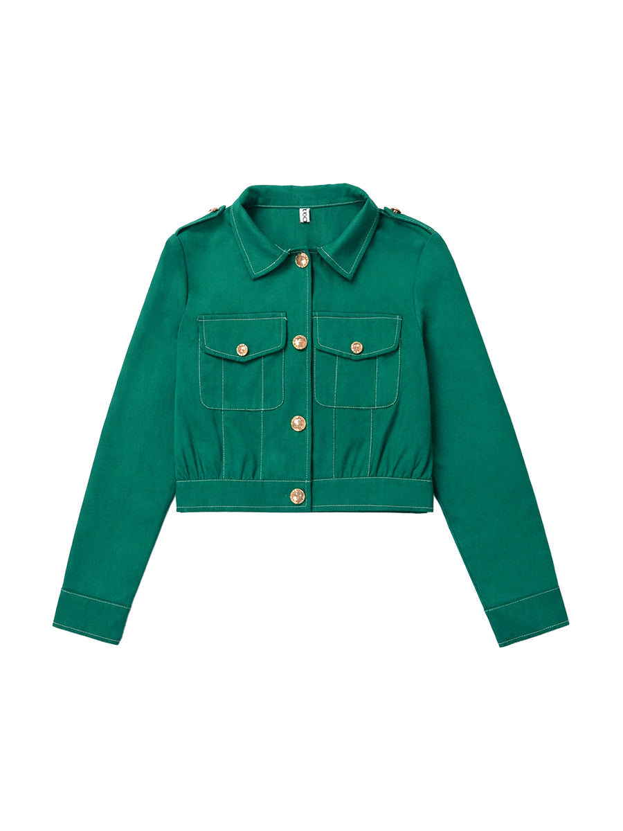 Split-Joint Long Sleeves Lapel Outerwear Jackets&Coats
