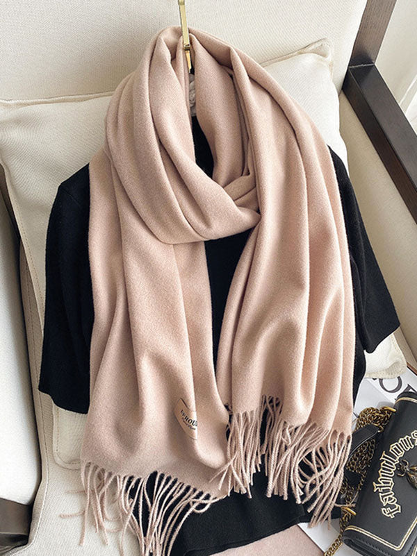 Solid Color Tasseled Scarf Scarfs&Hats
