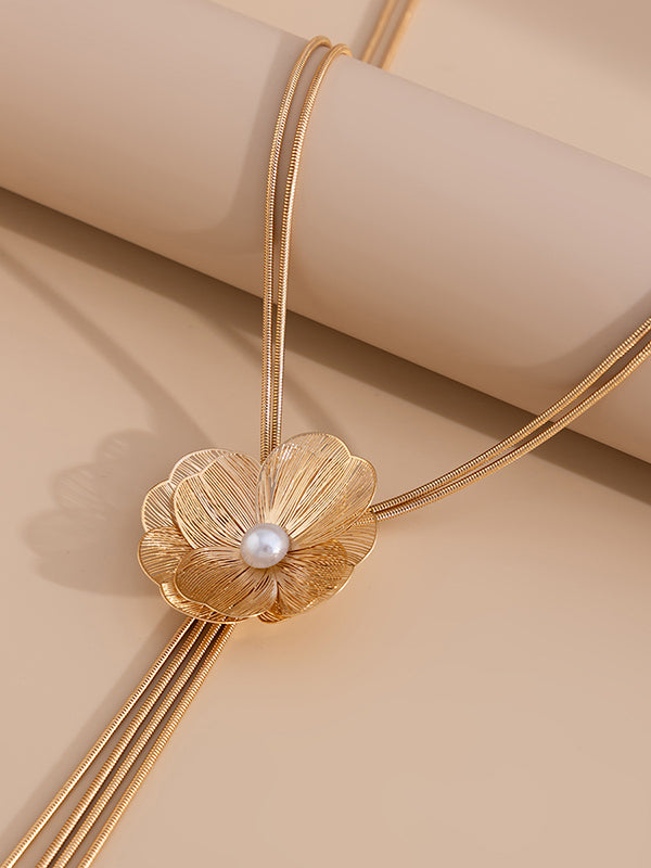 Flower Shape Tasseled Necklaces Accessories