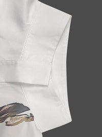 Flower Print Long Sleeves Loose Stand Collar Blouses&Shirts Tops