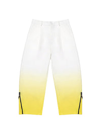 Wide Leg Gradient Pockets Zipper Pants Trousers