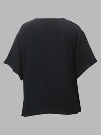 Original Irregular Casual Solid Color Pleated T-Shirt Top
