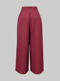 Solid Color Zipper Loose Ninth Pants Trousers Casual Pants Bottoms