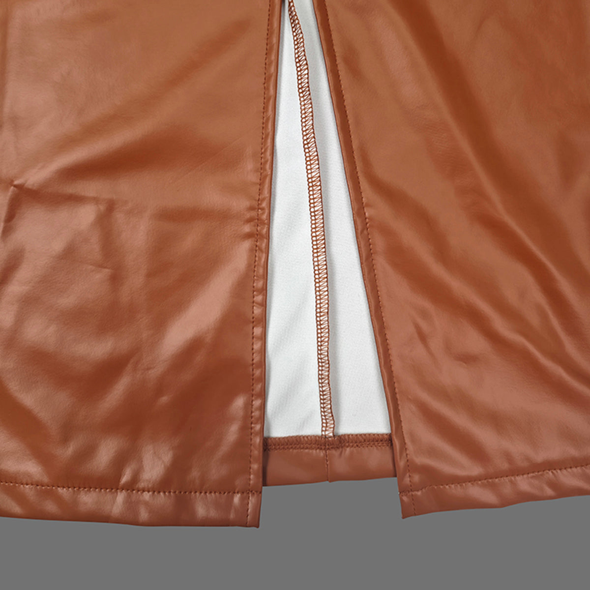 Belted Buttoned Split-Joint Long Sleeves Skinny Lapel Shirt Dress Midi Dresses