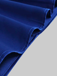 Loose Three-Quarter Sleeves Asymmetric Pleated Split-Joint Round-Neck Maxi Dresses