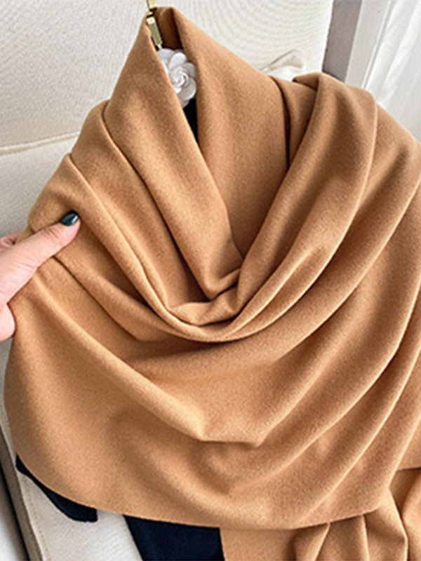 Solid Color Tasseled Scarf Scarfs&Hats