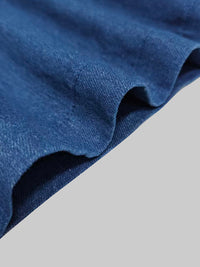 Loose Wide Leg Pleated Pockets Solid Color Jean Pants Bottoms Trousers