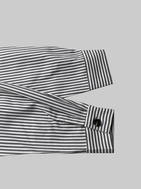 Buttoned Striped Long Sleeves Loose Stand Collar Blouses&Shirts Tops