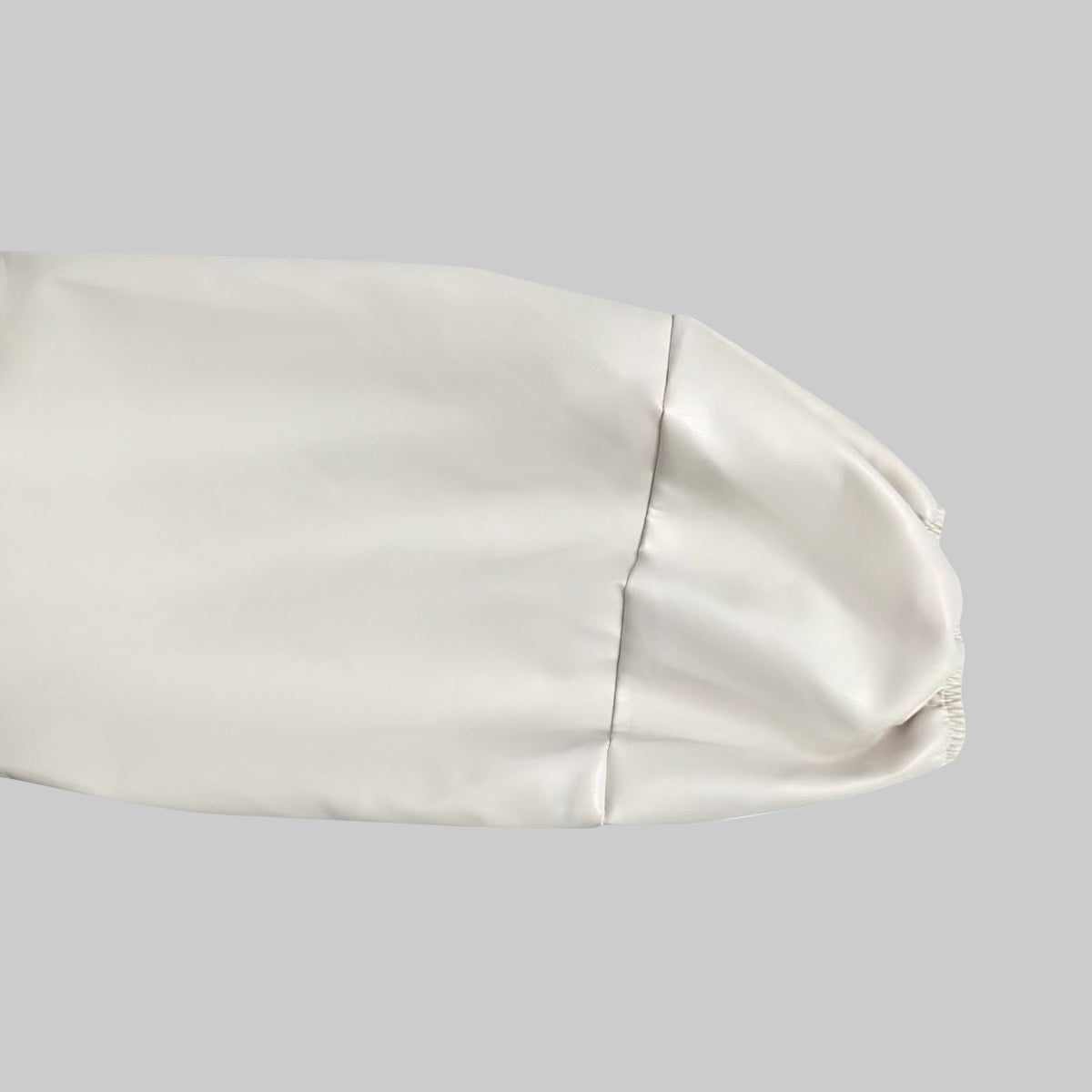 Puff Sleeves Contrast Color Split-Joint Zipper Stand Collar Jackets&Coats