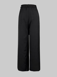 Loose Wide Leg No Belt Solid Color Zipper Casual Pants Bottoms Trousers