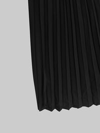 Hollow Pleated Solid Color Split-Joint Bodycon Sleeveless Mock Neck Maxi Dresses