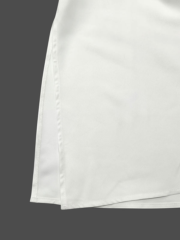 Floral Printed Split-Joint Split-side A-line Flared Sleeves Lapel Collar Shirt Dress Maxi Dresses