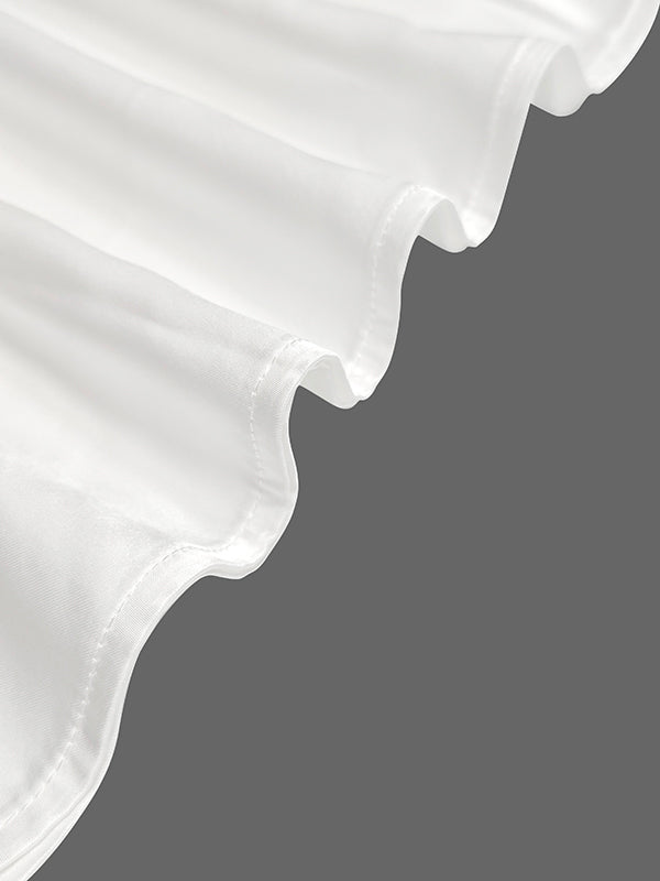 Long Sleeves Loose Flower Print Pleated Pockets One-shoulder Jumpsuits