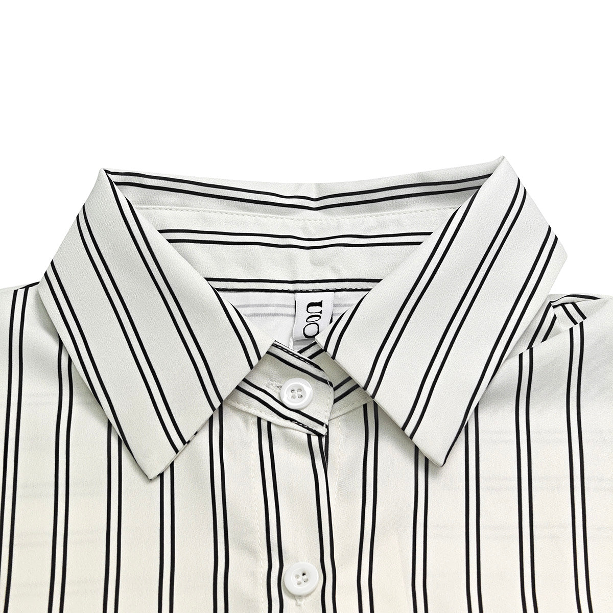 Buttoned Contrast Color Striped Long Sleeves Loose Lapel Blouses&Shirts Tops