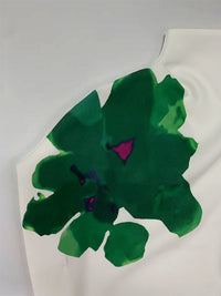 Loose Sleeveless Asymmetric Flower Print Mock Neck Vest Top