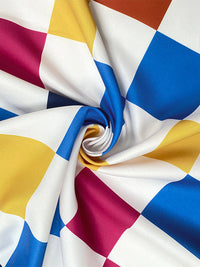 Long Sleeves Loose Buttoned Contrast Color Plaid Tied Stand Collar Blouses&Shirts Tops