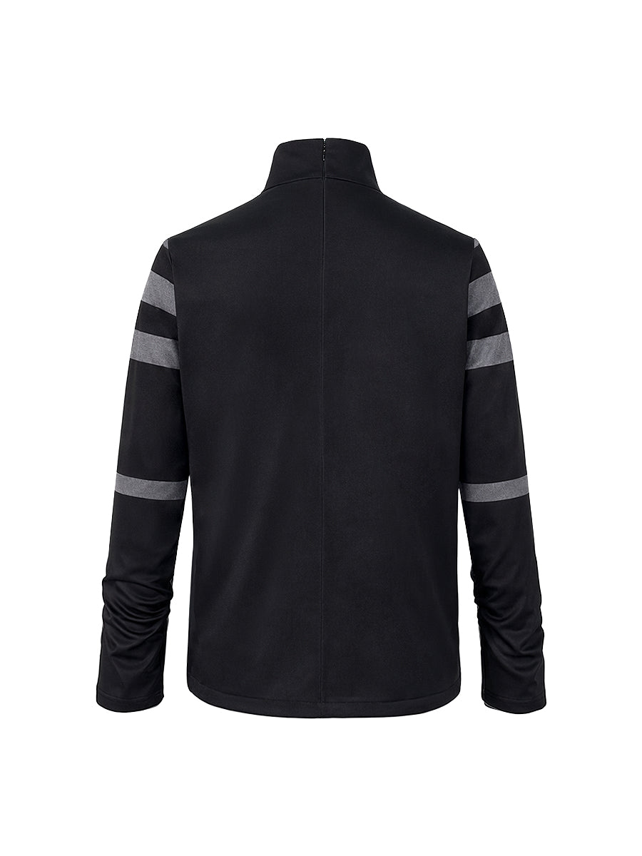 Long Sleeves Loose Striped High Neck T-Shirts Tops