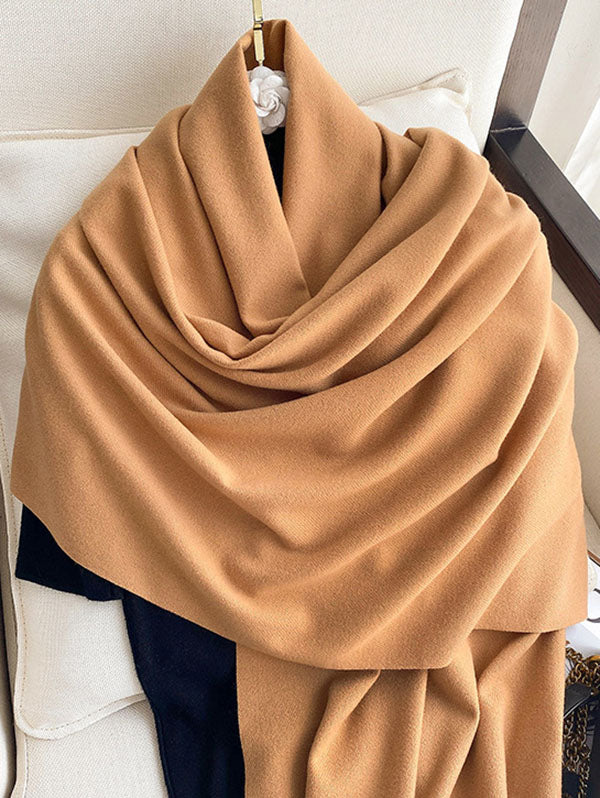 Solid Color Tasseled Scarf Scarfs&Hats