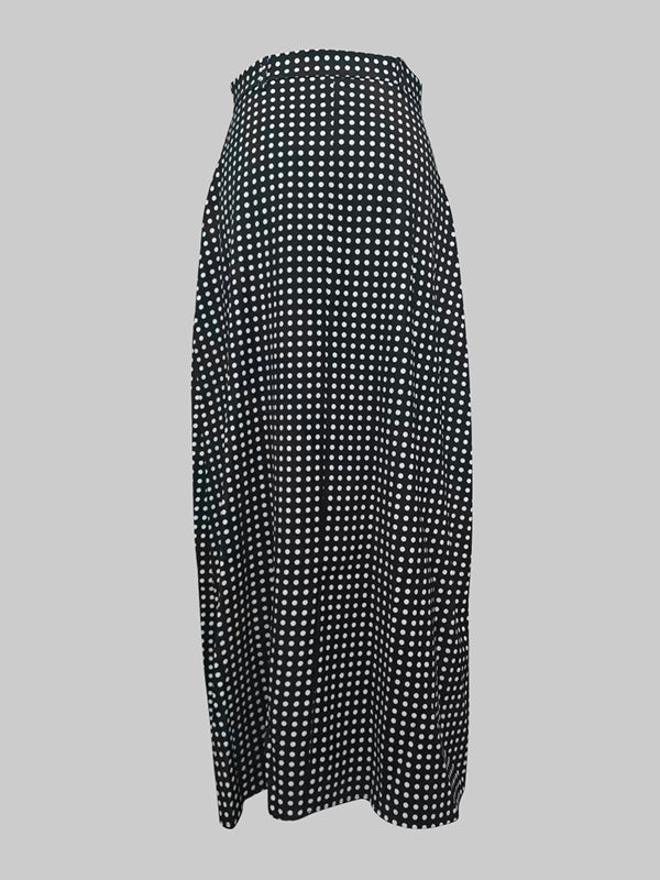 H-Line Loose Polka-Dot Split-Joint Skirts