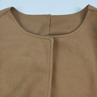 Solid Color Long Sleeves Loose Collarless Woolen Coat