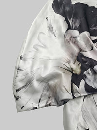 Batwing Sleeves Loose Asymmetric Floral Printed Split-Joint Split-Side One-Shoulder Evening Dresses Maxi Dresses