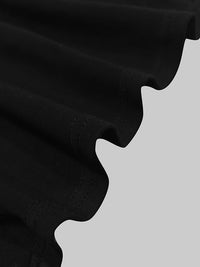 Buttoned Split-side Loose Puff Sleeves Mock Neck Maxi Dresses