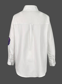 Flower Print Long Sleeves Loose Stand Collar Blouses&Shirts Tops