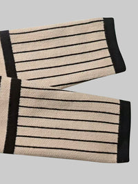 Contrast Color Striped Long Sleeves Skinny High Neck Sweater Dresses Midi Dresses