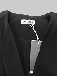 Cape Split-Joint Tied Waist V-Neck Mini Dresses