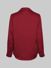 Long Sleeves Loose Solid Color Heaps Collar Blouses&Shirts Tops