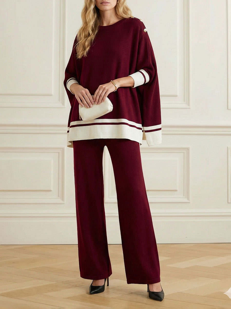 Solid Color Wide Leg Trousers Pants