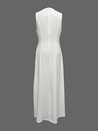 Sleeveless Solid Color Round-Neck Maxi Dresses