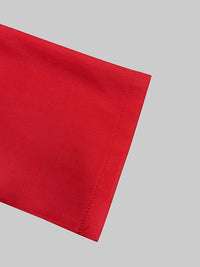 Contrast Color Flower Print Loose Three-Quarter Sleeves Round-Neck Midi Dresses